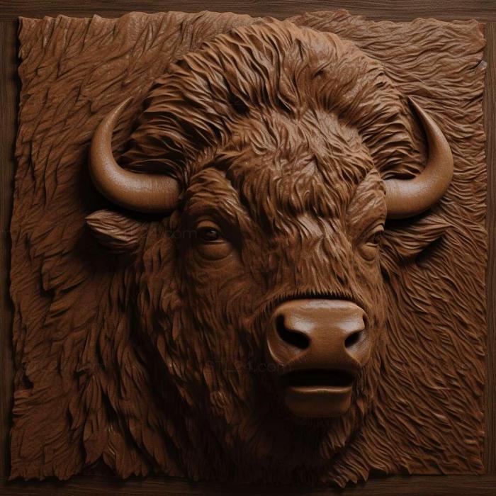 Nature and animals (st Bison 3, NATURE_4583) 3D models for cnc